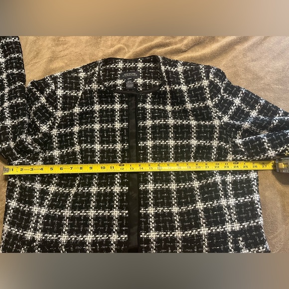 Jones New York Signature Black & White Woven Tweed Jacket - Picture 6 of 9